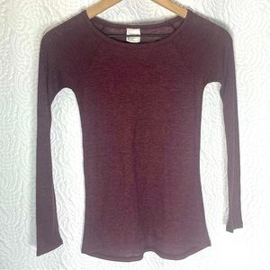 FULL TILT ESSENTIALS Burgundy Thermal Long Sleeve Top, Girls Size 10/12